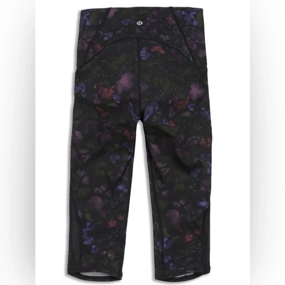 Lululemon Train Times Crop 17" Leggings in Frozen Flourish Multi/Black, Size 8 - Picture 9 of 9